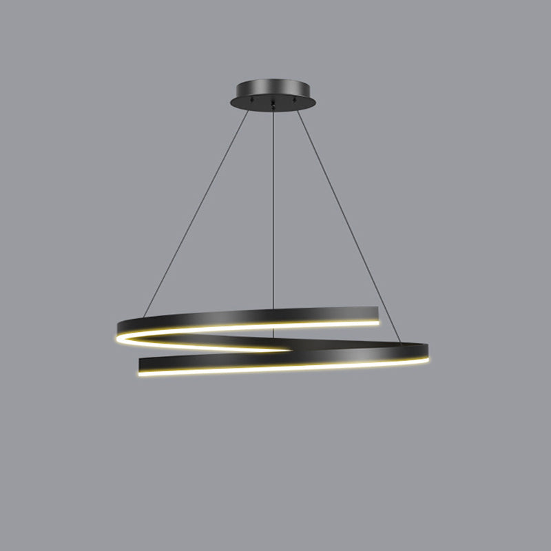 Modern Industrial Black Acrylic LED Chandelier for Dining Room Island