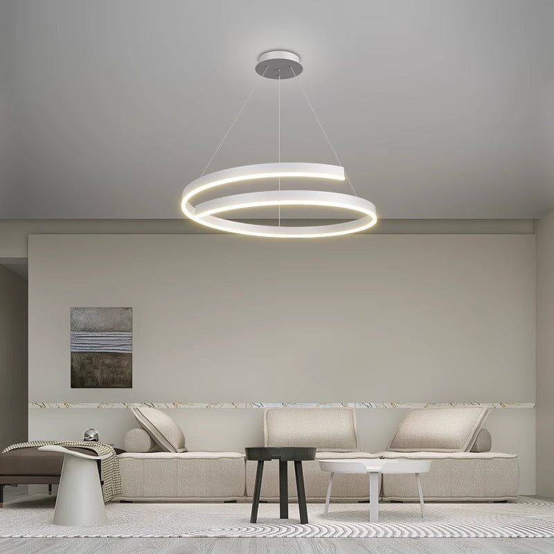 Modern Industrial Black Acrylic LED Chandelier for Dining Room Island