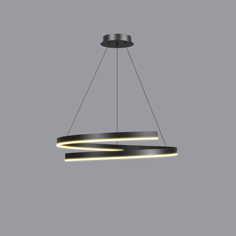 Modern Industrial Black Acrylic LED Chandelier for Dining Room Island