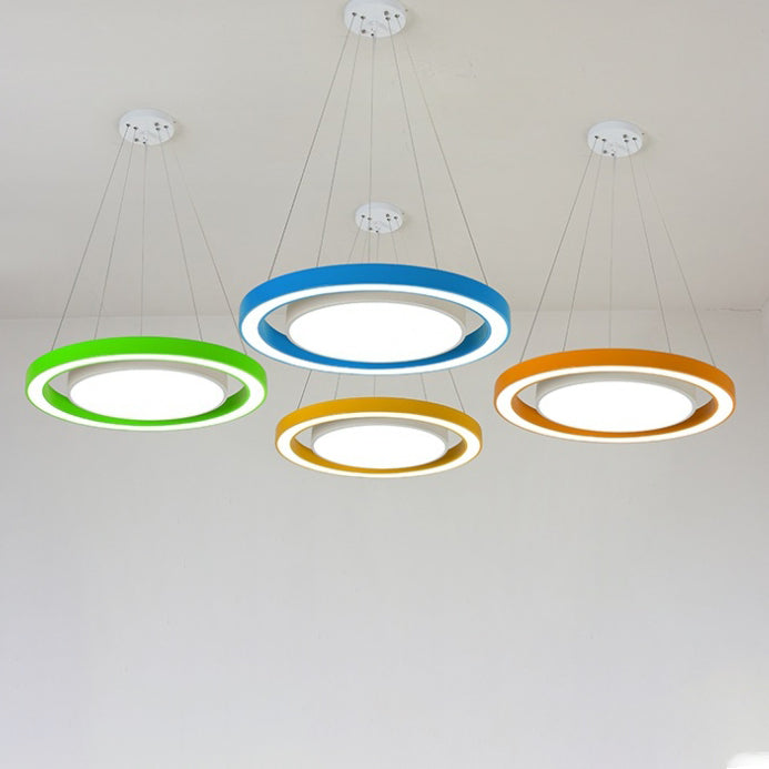 Sleek Black Round LED Island Chandelier Light for Modern Bedroom Decor