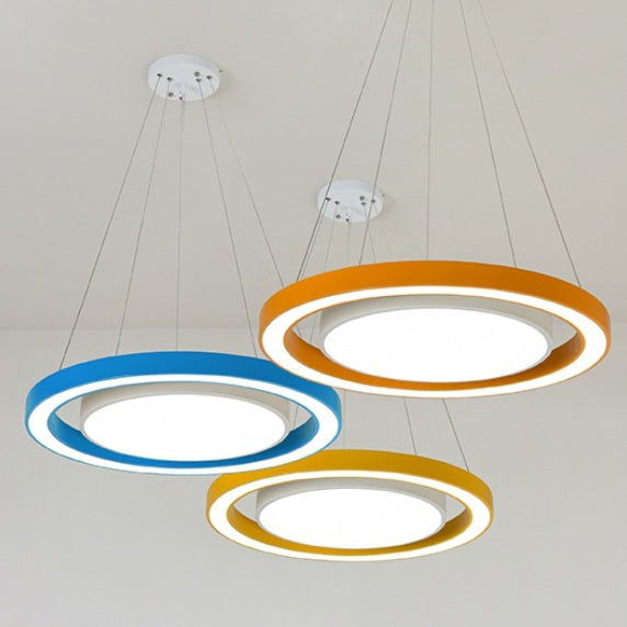 Sleek Black Round LED Island Chandelier Light for Modern Bedroom Decor