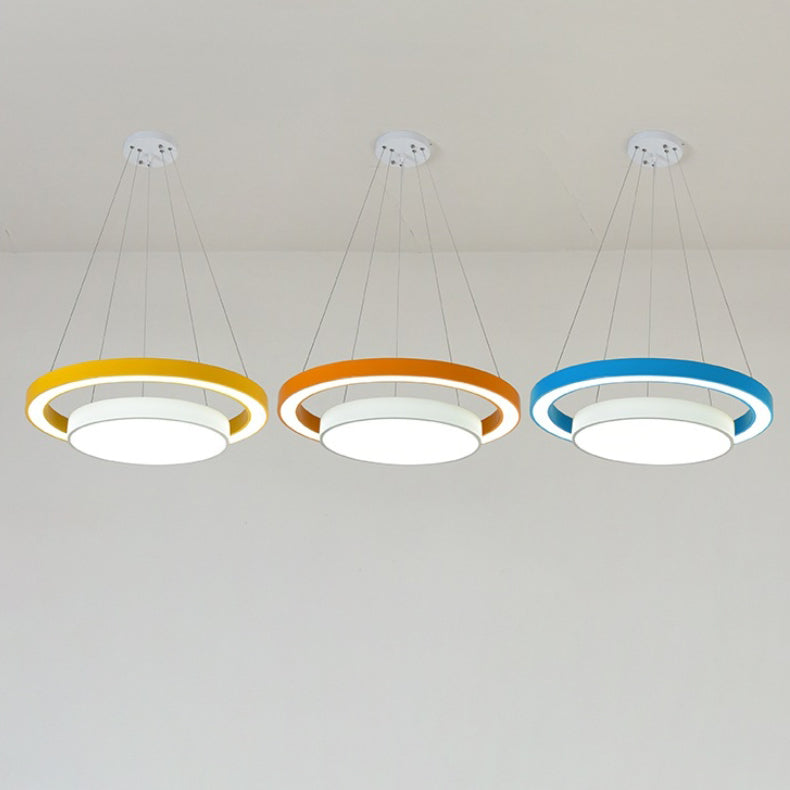 Sleek Black Round LED Island Chandelier Light for Modern Bedroom Decor