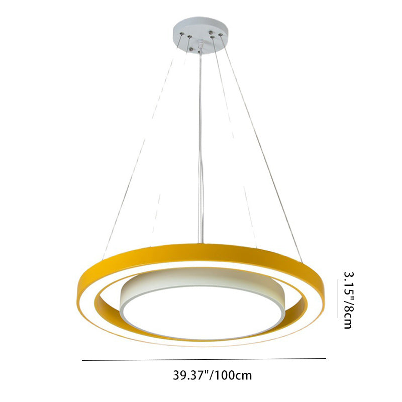Sleek Black Round LED Island Chandelier Light for Modern Bedroom Decor