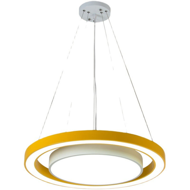 Sleek Black Round LED Island Chandelier Light for Modern Bedroom Decor