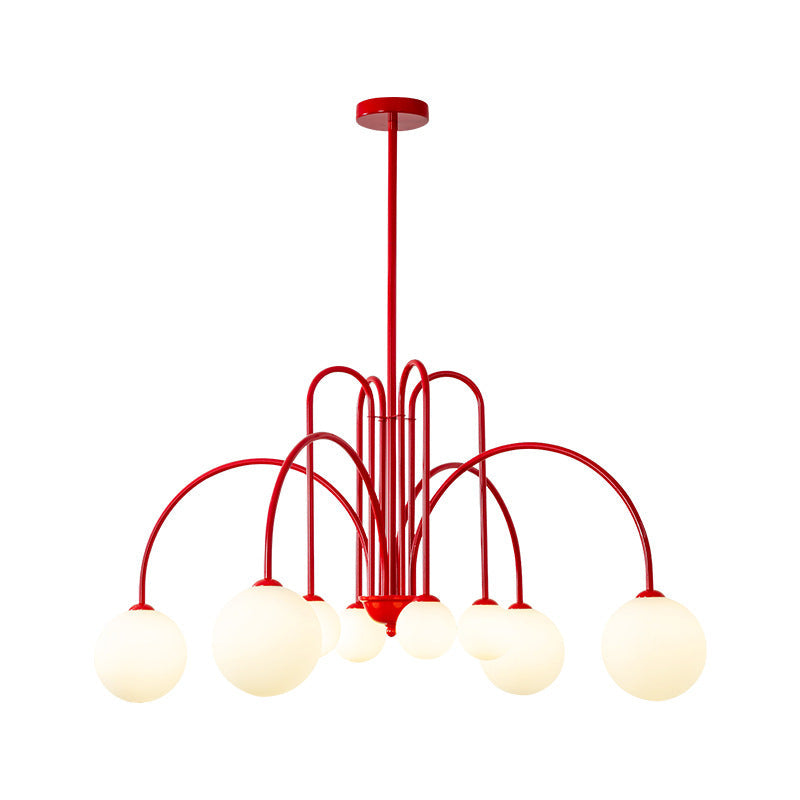 Nordic Iron Frame Glass Globe Chandelier for Dining Room, 6/8/12 Lights