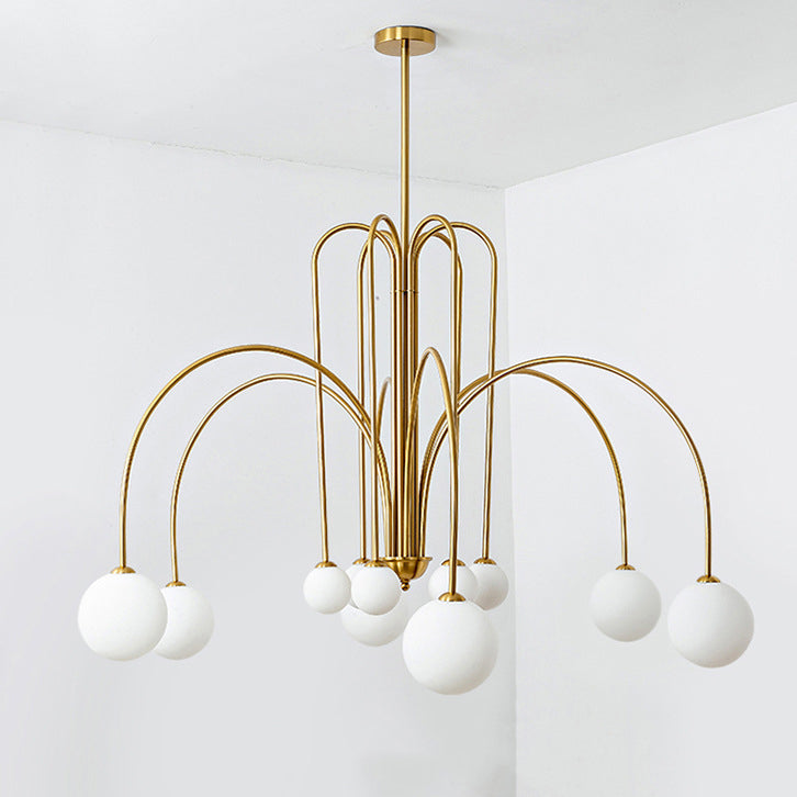 Nordic Iron Frame Glass Globe Chandelier for Dining Room, 6/8/12 Lights