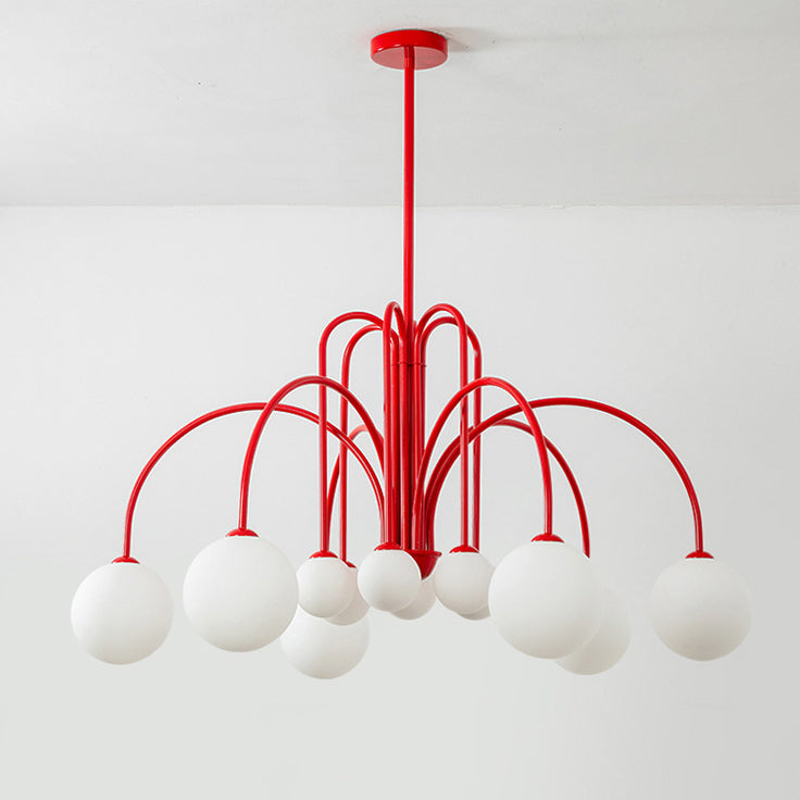 Nordic Iron Frame Glass Globe Chandelier for Dining Room, 6/8/12 Lights