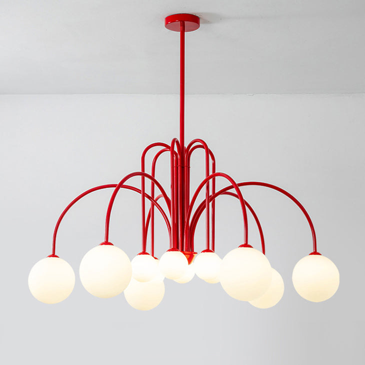 Nordic Iron Frame Glass Globe Chandelier for Dining Room, 6/8/12 Lights