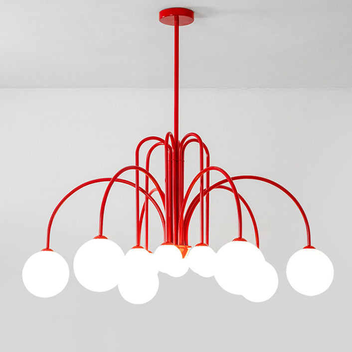 Nordic Iron Frame Glass Globe Chandelier for Dining Room, 6/8/12 Lights