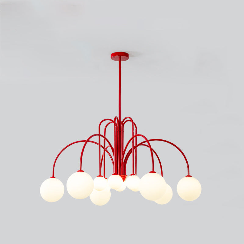 Nordic Iron Frame Glass Globe Chandelier for Dining Room, 6/8/12 Lights