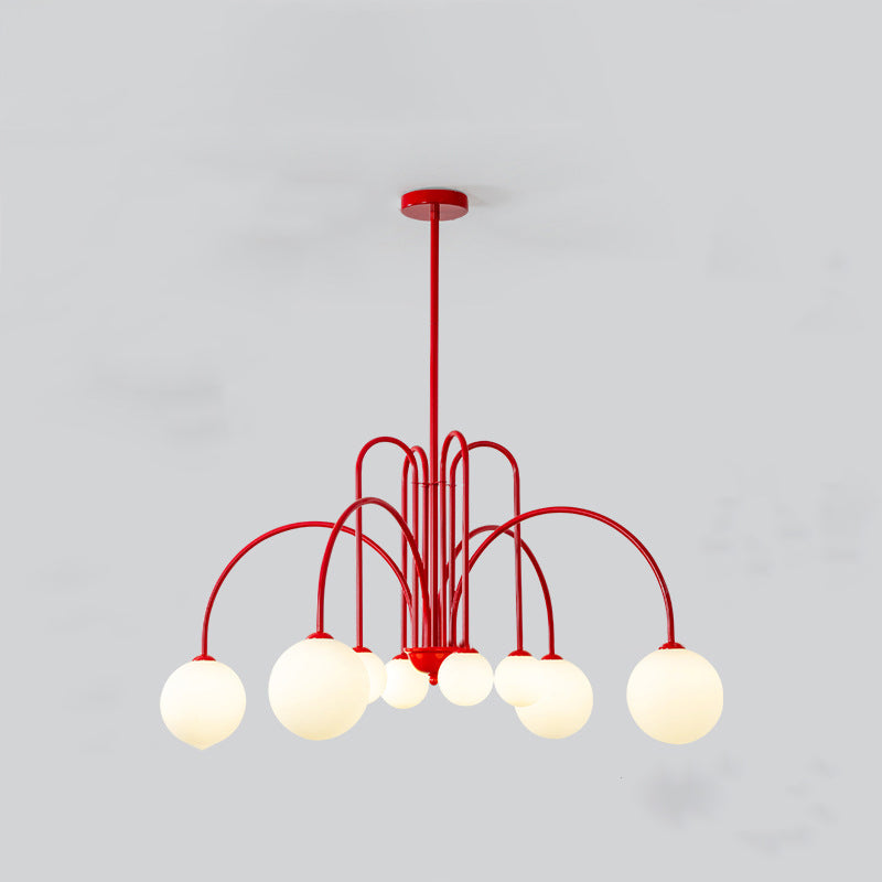 Nordic Iron Frame Glass Globe Chandelier for Dining Room, 6/8/12 Lights