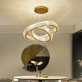 Elegant Modern Stainless Steel Crystal LED Chandelier for Living Room