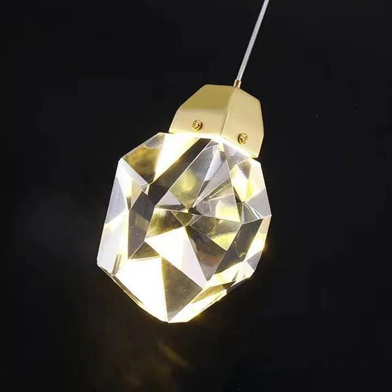 Modern Gold Brass Crystal LED Island Chandelier for Dining Room Decor