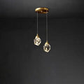 Modern Gold Brass Crystal LED Island Chandelier for Dining Room Decor