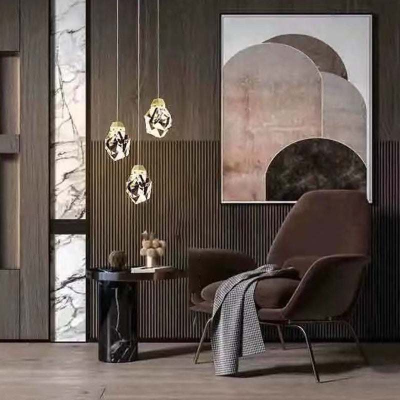 Modern Gold Brass Crystal LED Island Chandelier for Dining Room Decor