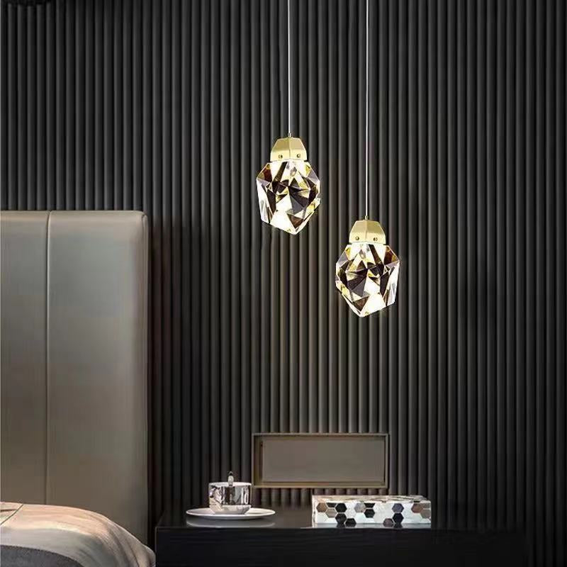 Modern Gold Brass Crystal LED Island Chandelier for Dining Room Decor