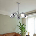 Mid-Century Modern Round Iron Finish Chandelier for Living Room 3/5-Light