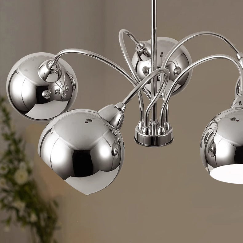 Mid-Century Modern Round Iron Finish Chandelier for Living Room 3/5-Light