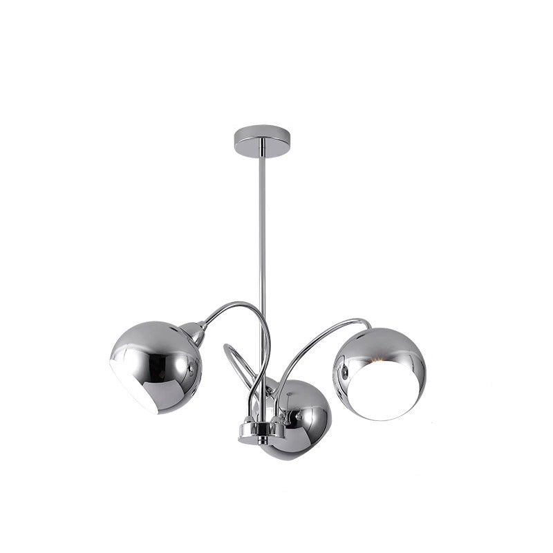 Mid-Century Modern Round Iron Finish Chandelier for Living Room 3/5-Light