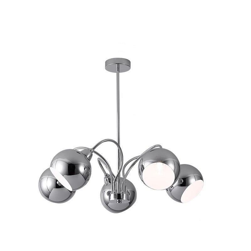 Mid-Century Modern Round Iron Finish Chandelier for Living Room 3/5-Light