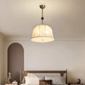 Elegant Traditional Chinese 3-Light Textured Fabric Chandelier for Dining Room