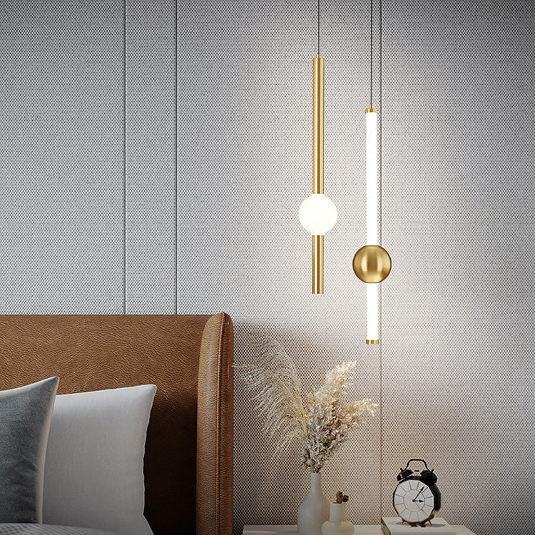 Sleek Black Acrylic LED Chandelier with Vertical Rods for Dining Room