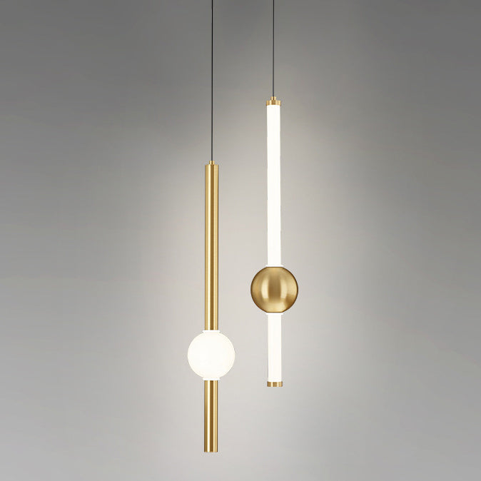 Sleek Black Acrylic LED Chandelier with Vertical Rods for Dining Room
