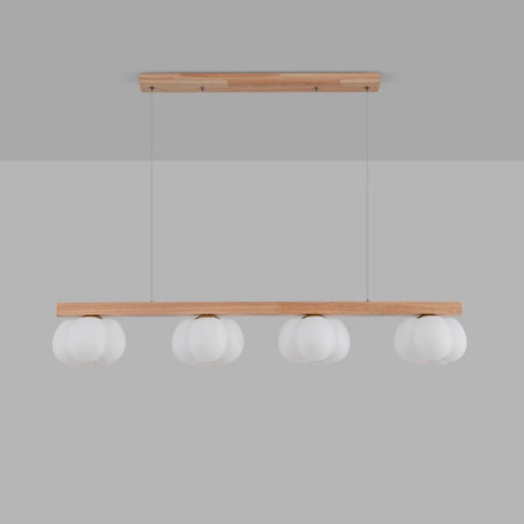 Nordic Style 3/4-Light Wooden Chandelier Pendant for Dining Room
