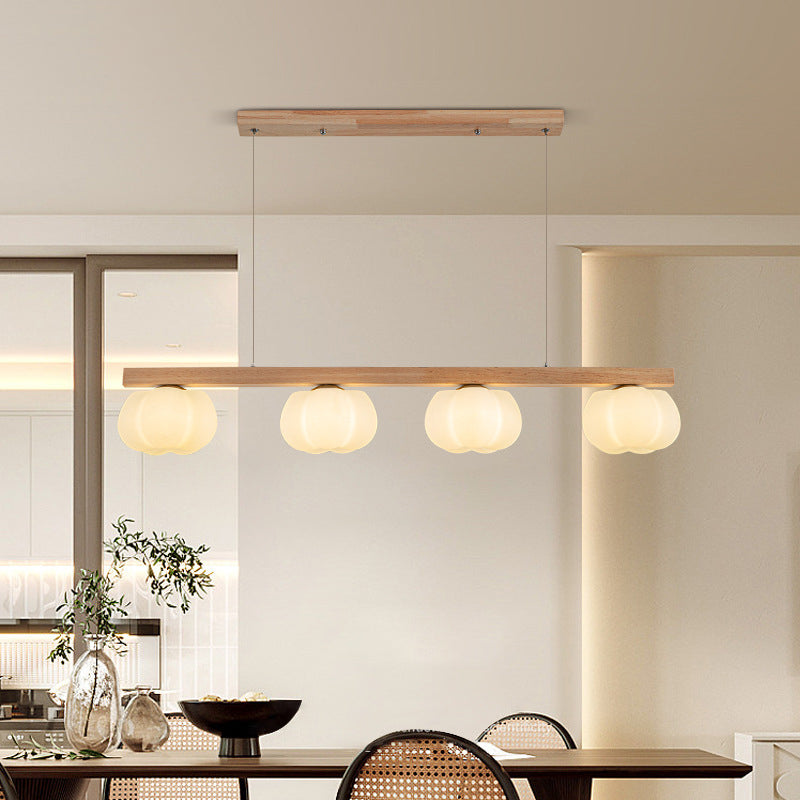 Nordic Style 3/4-Light Wooden Chandelier Pendant for Dining Room