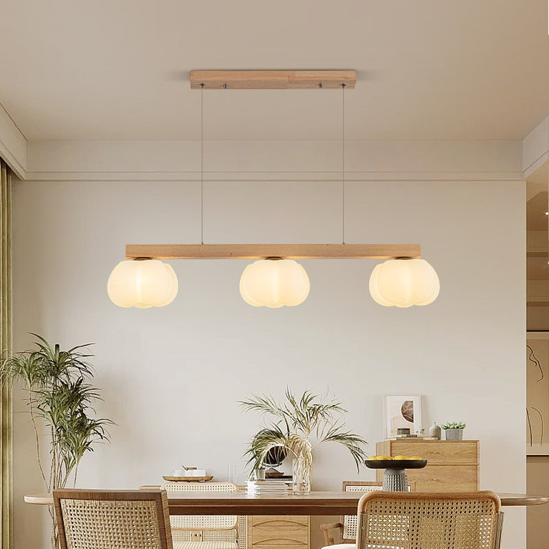 Nordic Style 3/4-Light Wooden Chandelier Pendant for Dining Room