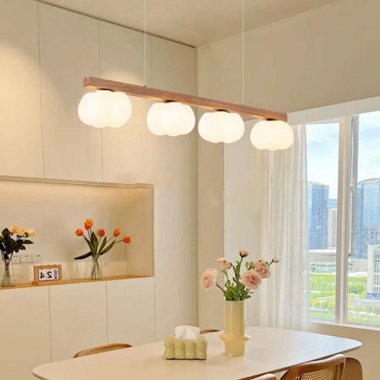 Nordic Style 3/4-Light Wooden Chandelier Pendant for Dining Room