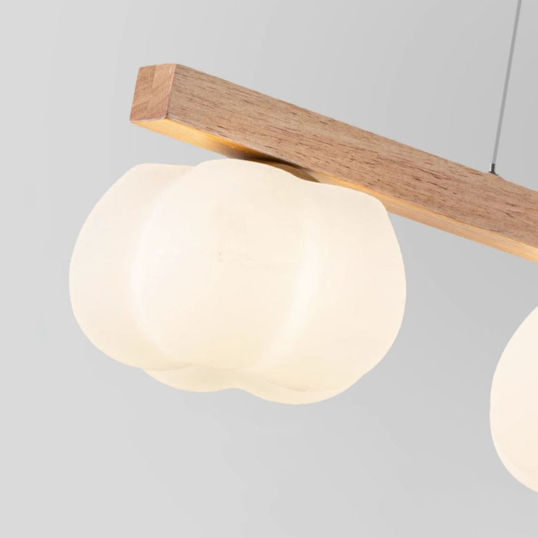 Nordic Style 3/4-Light Wooden Chandelier Pendant for Dining Room