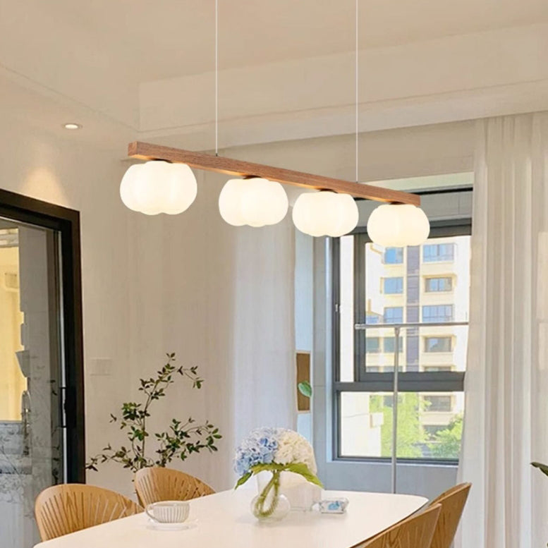Nordic Style 3/4-Light Wooden Chandelier Pendant for Dining Room