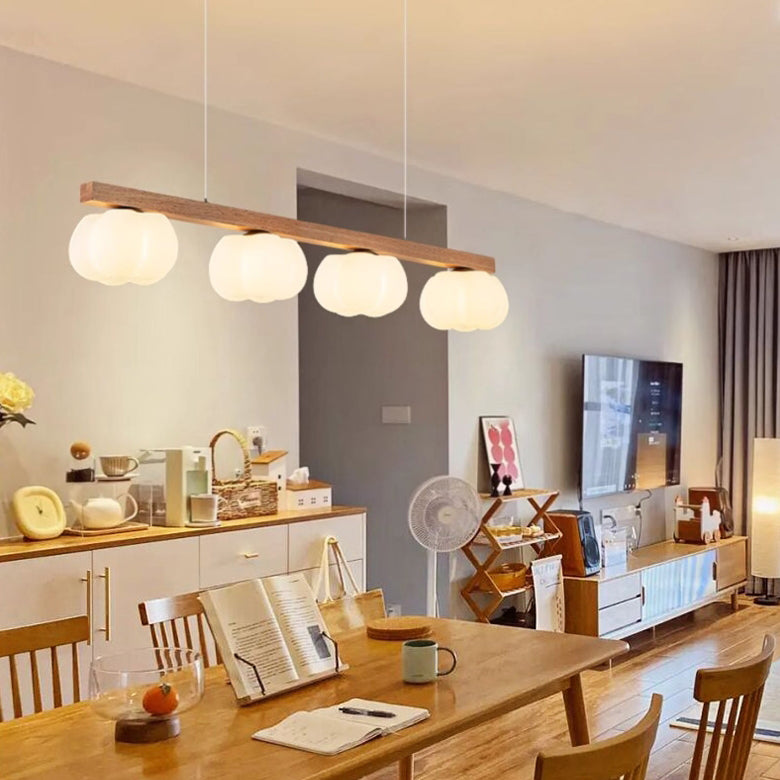 Nordic Style 3/4-Light Wooden Chandelier Pendant for Dining Room