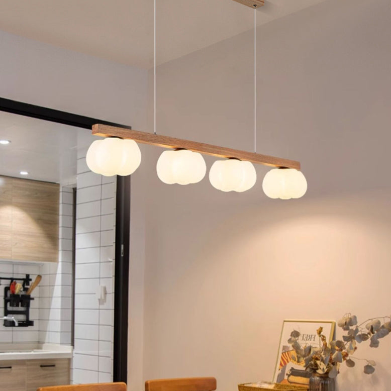 Nordic Style 3/4-Light Wooden Chandelier Pendant for Dining Room