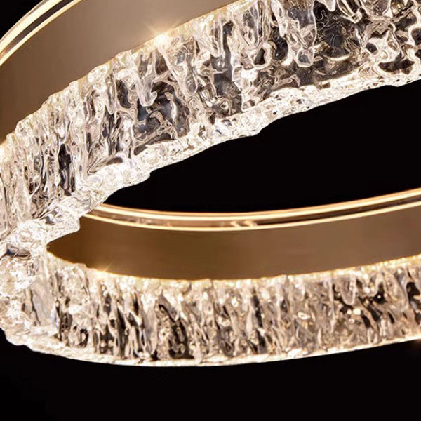 Sleek Modern Circular Acrylic Aluminum LED Chandelier for Living Room