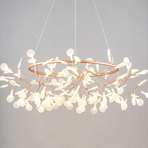 Modern Round Acrylic LED Chandelier with Stainless Steel for Bedroom