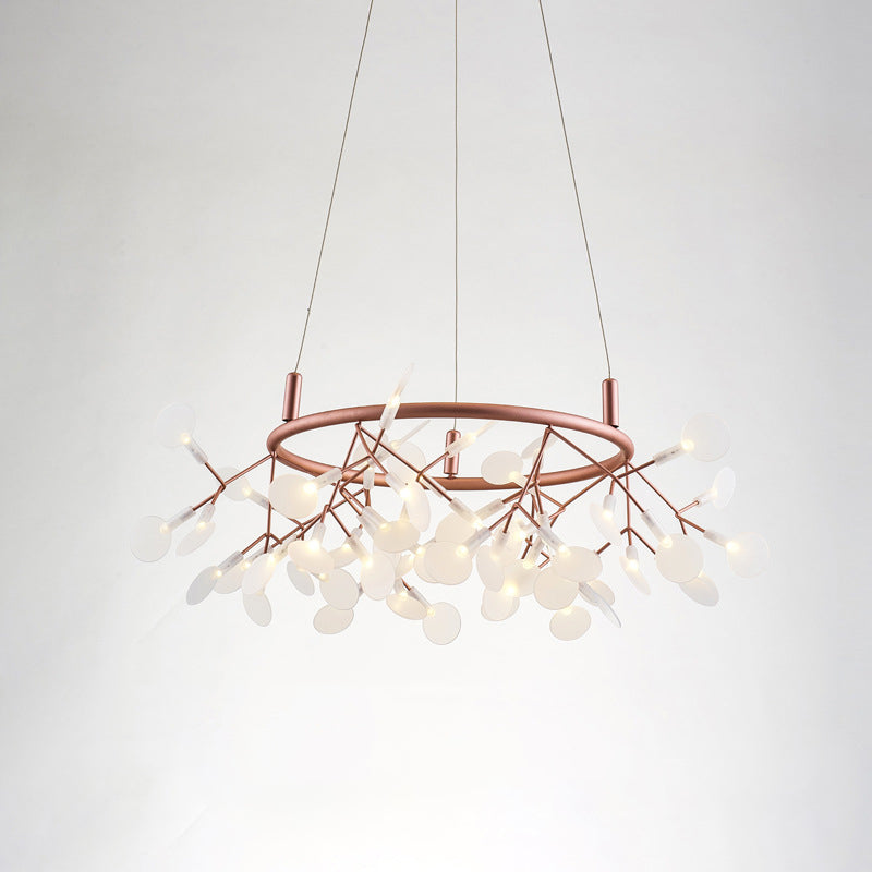 Modern Round Acrylic LED Chandelier with Stainless Steel for Bedroom