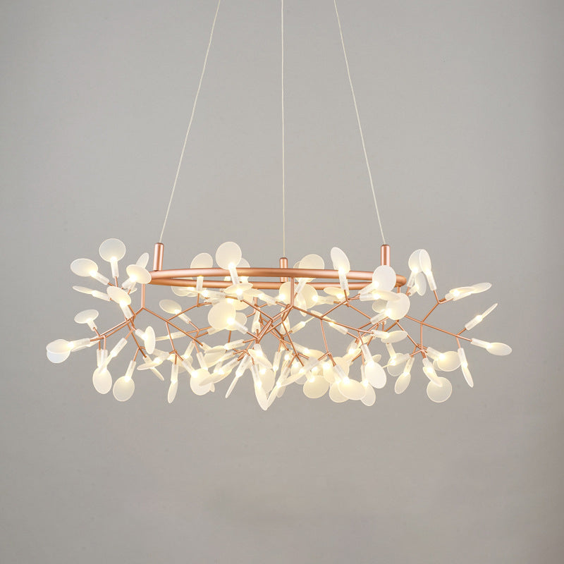 Modern Round Acrylic LED Chandelier with Stainless Steel for Bedroom