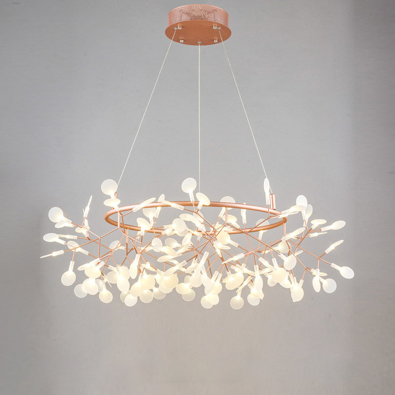 Modern Round Acrylic LED Chandelier with Stainless Steel for Bedroom