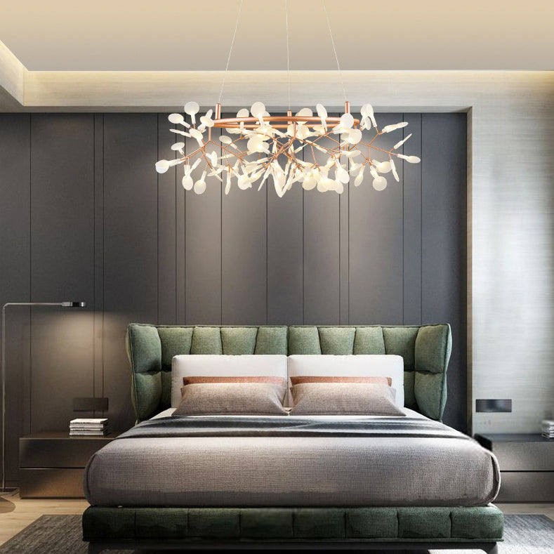 Modern Round Acrylic LED Chandelier with Stainless Steel for Bedroom