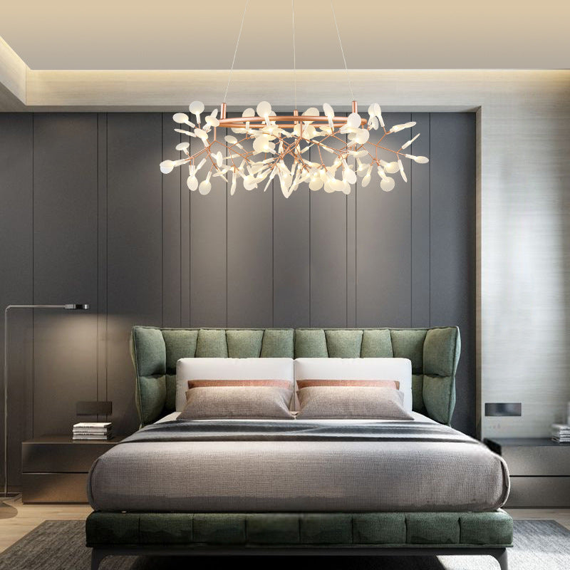Modern Round Acrylic LED Chandelier with Stainless Steel for Bedroom