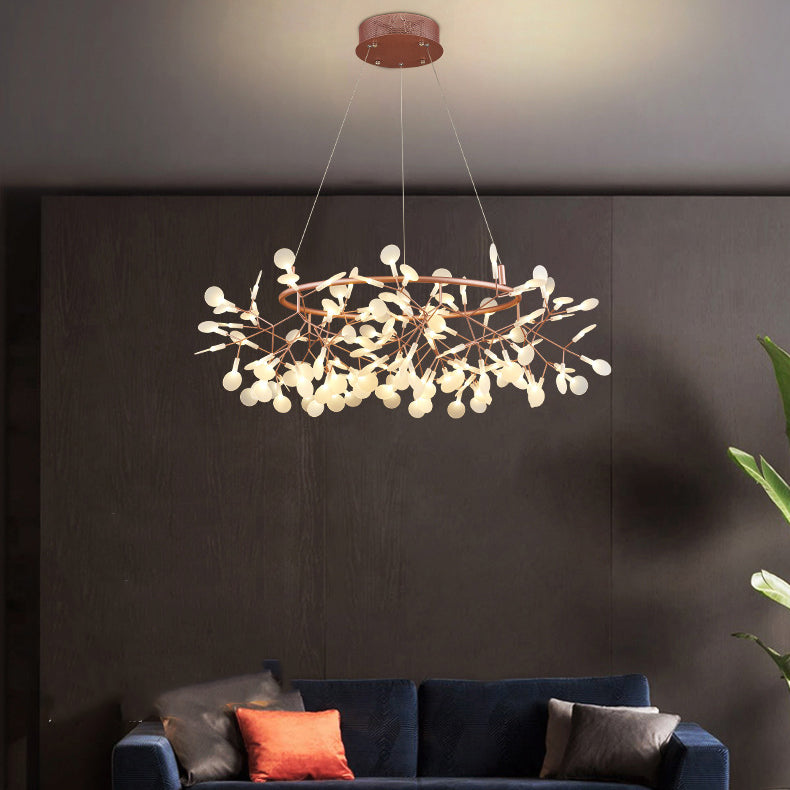 Modern Round Acrylic LED Chandelier with Stainless Steel for Bedroom