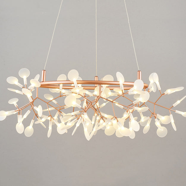 Modern Round Acrylic LED Chandelier with Stainless Steel for Bedroom