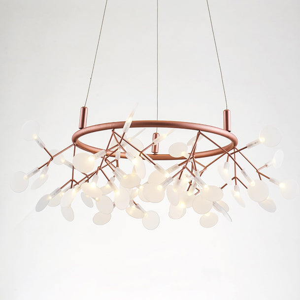 Modern Round Acrylic LED Chandelier with Stainless Steel for Bedroom