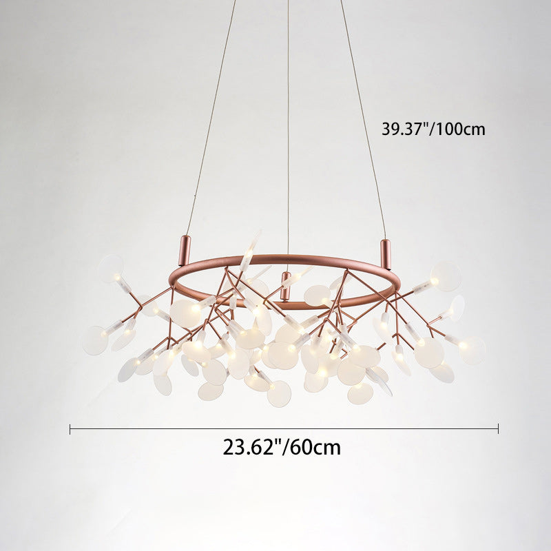 Modern Round Acrylic LED Chandelier with Stainless Steel for Bedroom