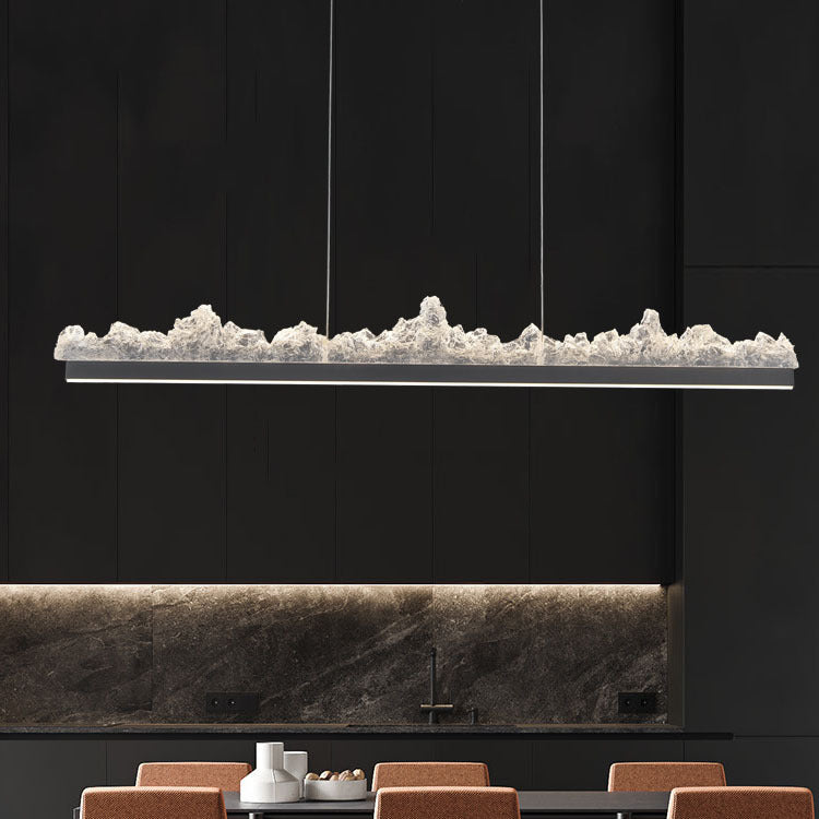 Modern Iceberg Aluminum Platinum LED Chandelier for Dining Room