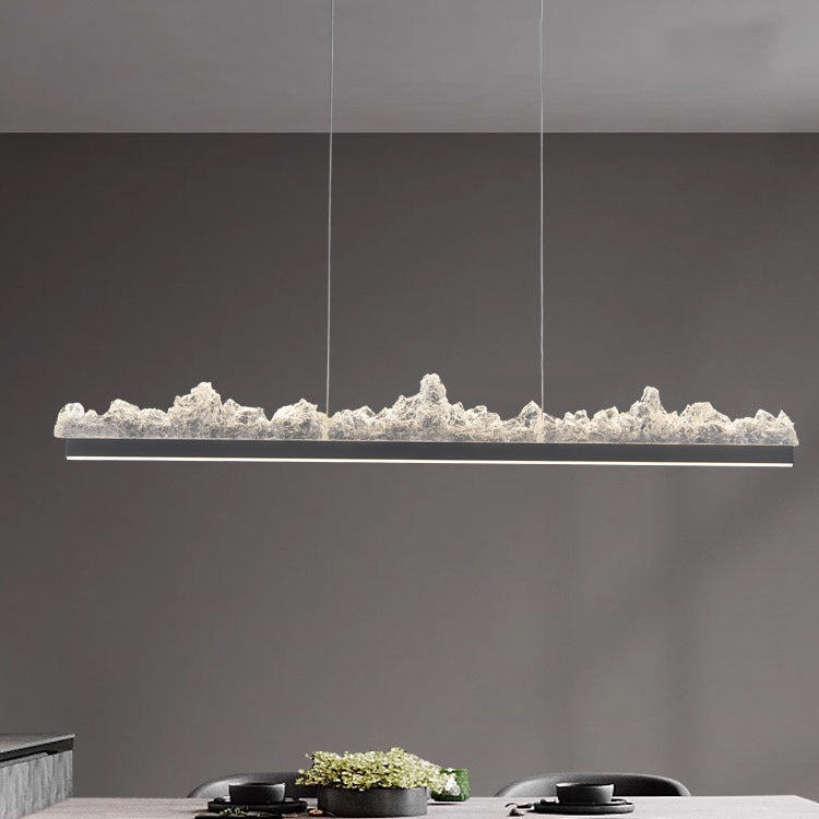 Modern Iceberg Aluminum Platinum LED Chandelier for Dining Room