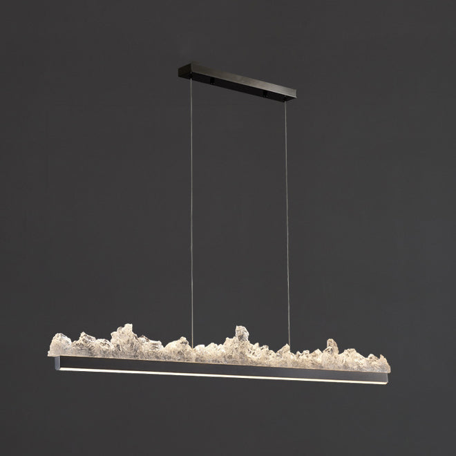 Modern Iceberg Aluminum Platinum LED Chandelier for Dining Room