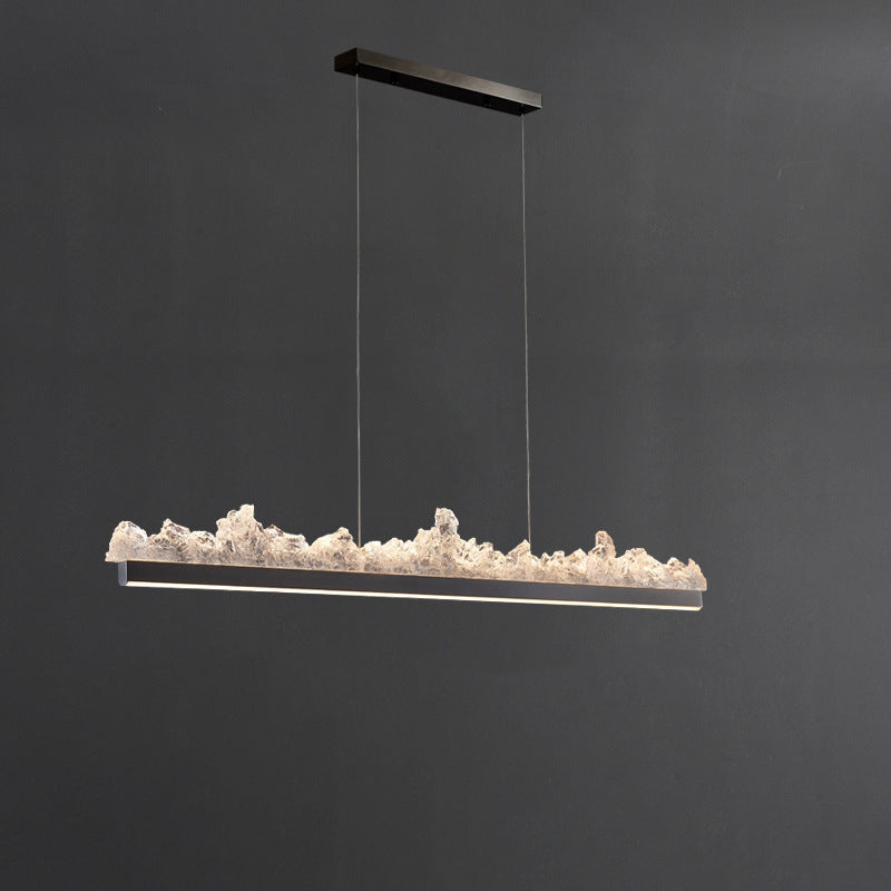 Modern Iceberg Aluminum Platinum LED Chandelier for Dining Room